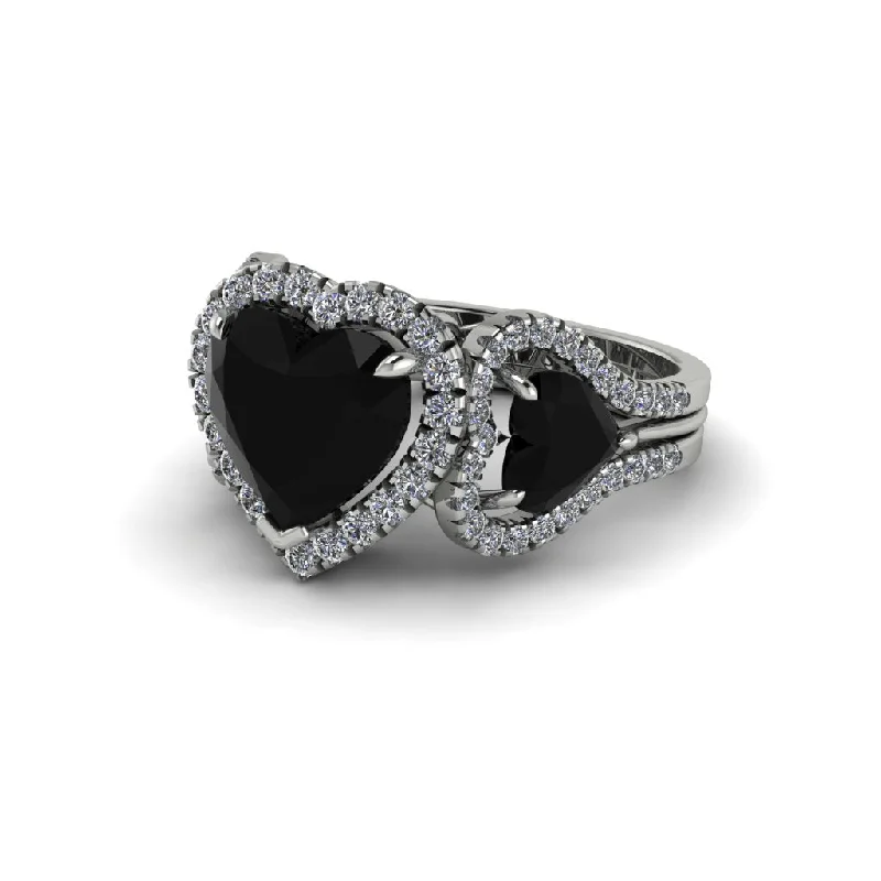 engagement-bridal-pave-set-rings-Black Diamond Eternal Heartbeat Engagement Ring - Aylin No. 9