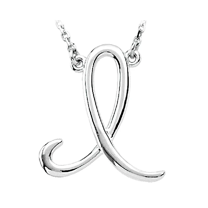 Ladies necklaces for wanderer vibes -Sterling Silver, Olivia Collection, Medium Script Initial I Necklace