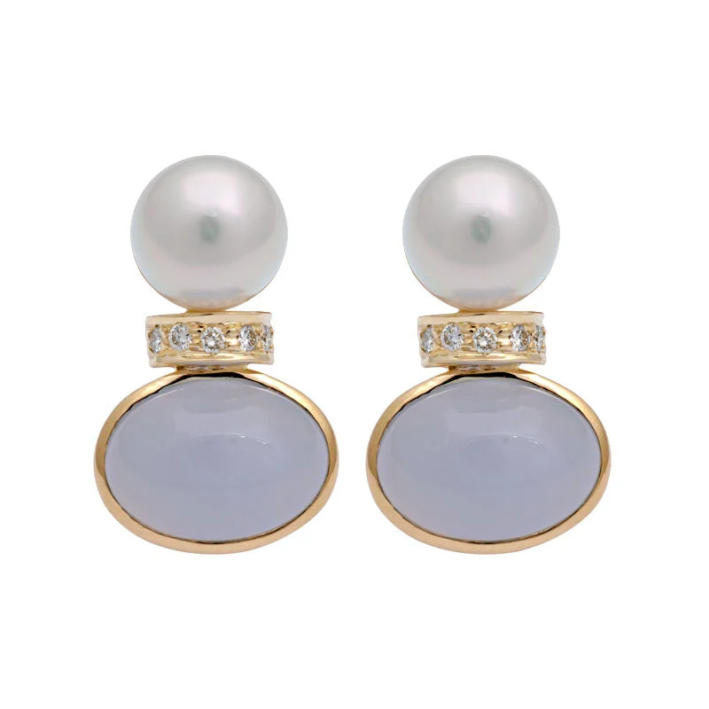 ladies-gold-moon-earrings-Earrings-Chalcedony, South Sea Pearl and Diamond