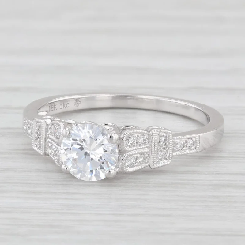 engagement-affordable-white-gold-rings-New Round Semi Mount Engagement Ring Diamond 18k Gold Size 6 Beverley K