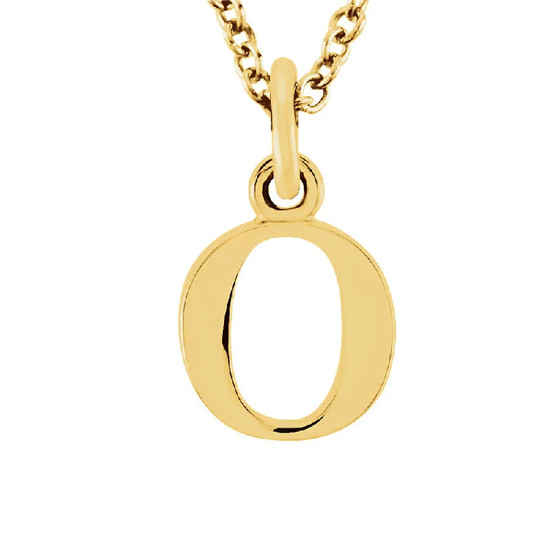 Ladies necklaces fine charm -The Abbey Lower Case Initial 'o' Necklace in 14k Yellow Gold, 16 Inch