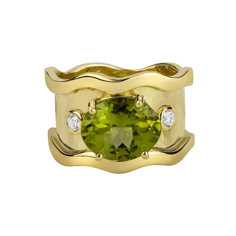 ladies-ruby-accent-rings-Ring - Peridot And Diamond