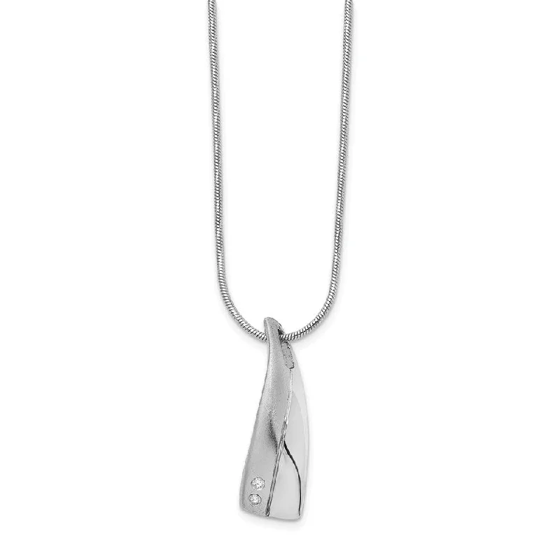 Ladies necklaces for cafe charm -Vertical Diamond Accent Silver Adjustable Necklace, 18 Inch