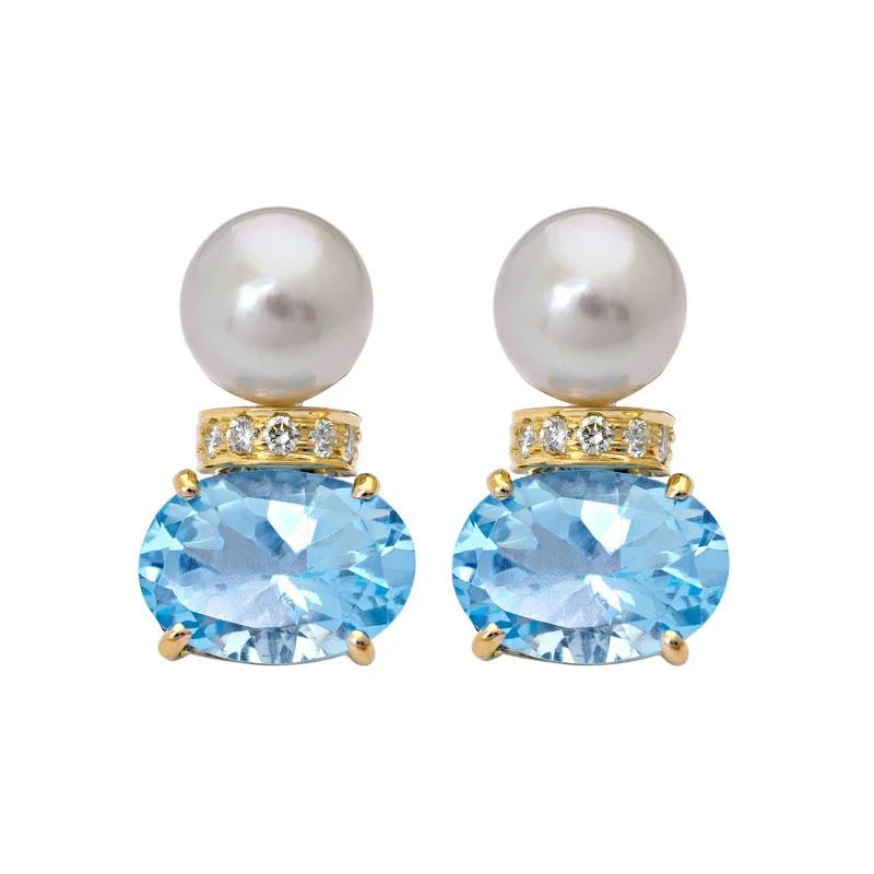 ladies-moon-ear-cuff-earrings-Earrings- Blue Topaz, South Sea Pearl and Diamond  (20CM)