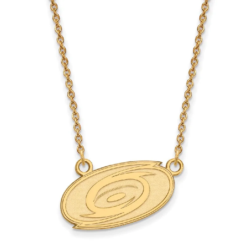 Ladies necklaces handcrafted charm -14k Yellow Gold NHL Carolina Hurricanes Small Necklace, 18 Inch