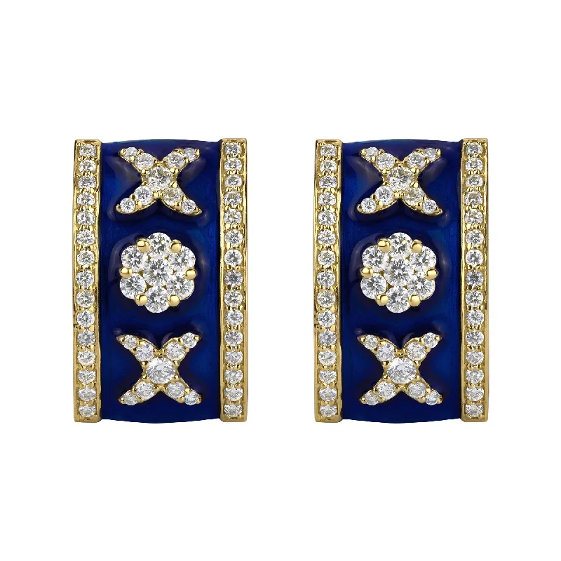 ladies-vintage-gold-earrings-Earrings - Diamond (Enamel)