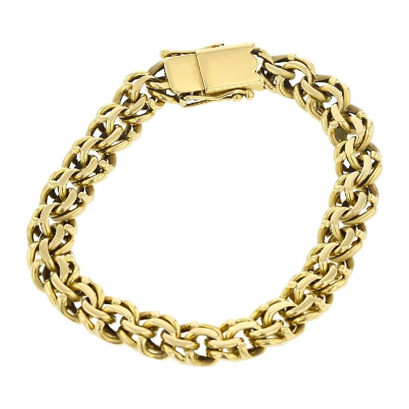 Ladies bracelets for chill elegance -14K Yellow Gold Double Curb Link Chain Bracelet