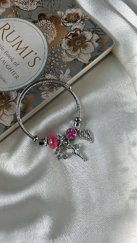 Ladies bracelets with quill charm -Ballerina charm bracelet