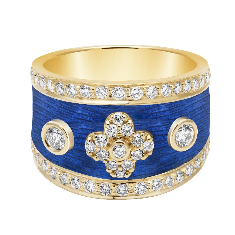 ladies-silver-channel-set-rings-Ring - Diamond (Enamel) (2401C)