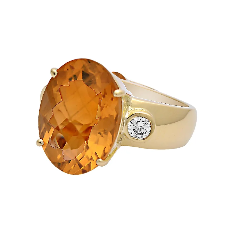 ladies-minimalist-bypass-rings-Ring - Citrine and Diamond