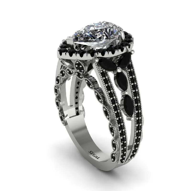 engagement-pearl-pave-set-rings-Diamond Imperial Blossom Engagement Ring - April No. 33