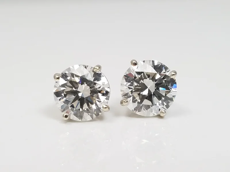 ladies-silver-star-earrings-New! Scintillating 14k White Gold 2.03ctw Round Lab Grown Diamond Solitaire Earrings