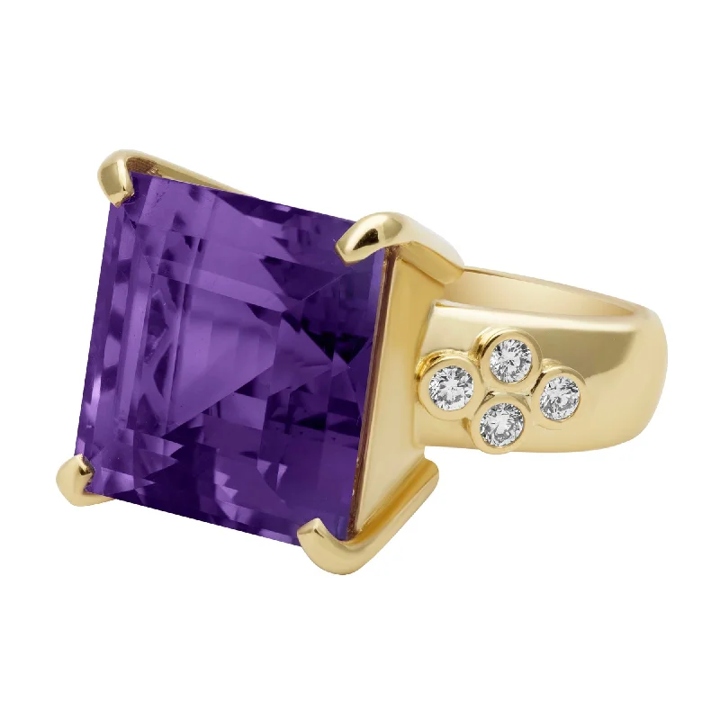 ladies-sapphire-accent-rings-Ring - Amethyst And Diamond