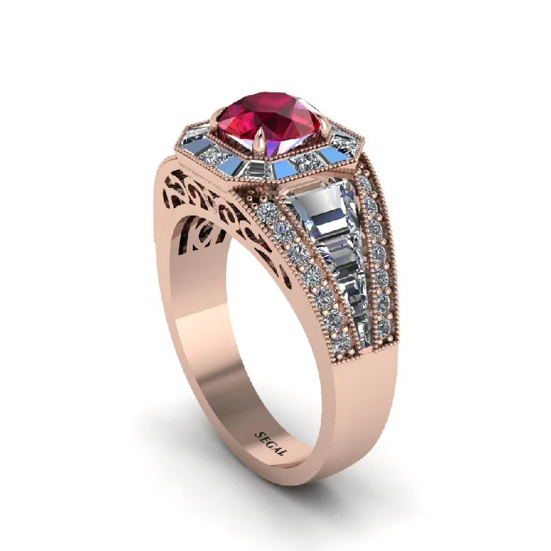 engagement-heart-tension-set-rings-Ruby Royal Radiance Halo Engagement Ring - Liana No. 11