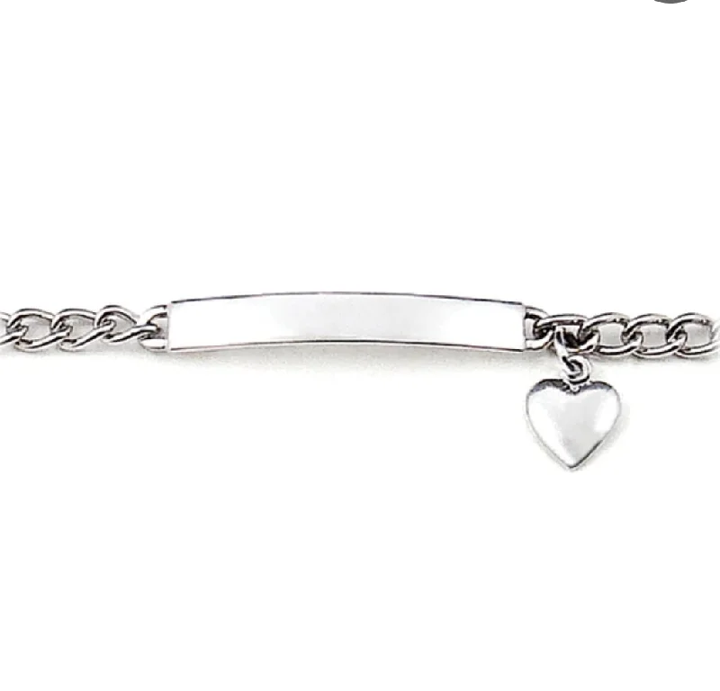 Ladies bracelets with prism charm -Sterling Silver Ladies ID Bracelet