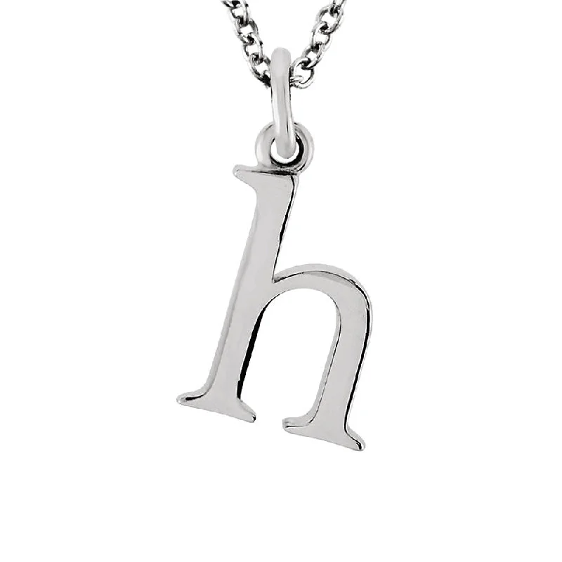 Ladies necklaces with feather flair -The Abbey Lower Case Initial 'h' Necklace in 14k White Gold, 16 Inch