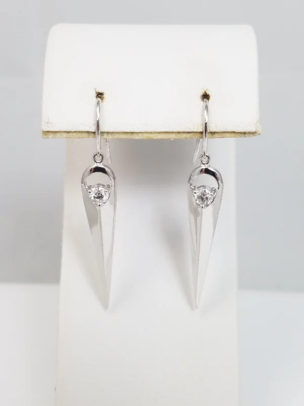 ladies-delicate-bar-drop-earrings-Chic 14k White Gold Natural Diamond Dangle Earrings