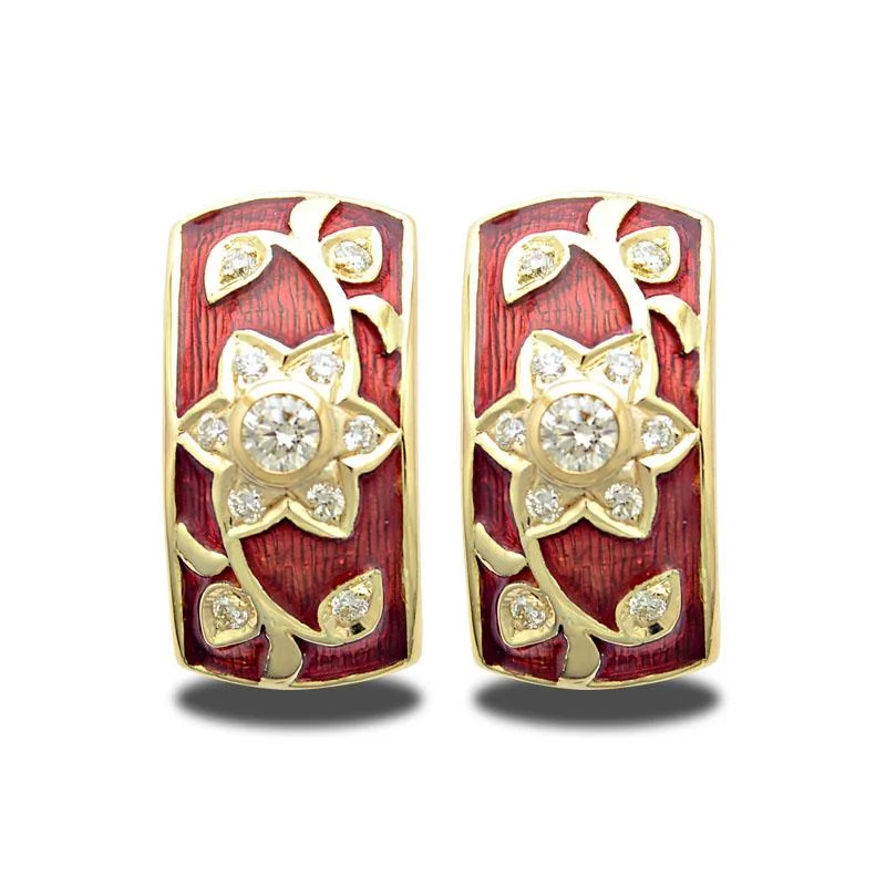 ladies-silver-diamond-earrings-Earrings-Diamond (Enamel)  (2004F)