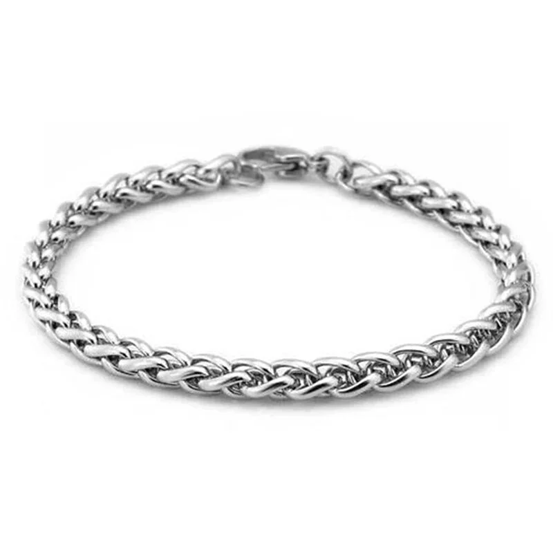 Ladies bracelets stylish charm -Stainless Steel Twisted 4mm Weaved Bracelet