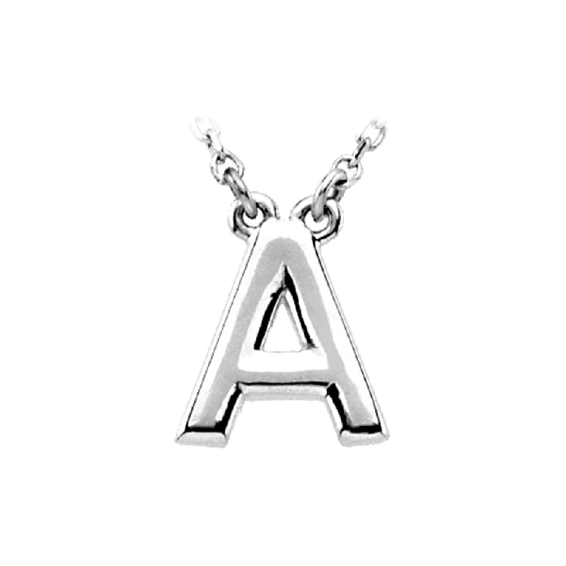 Ladies necklaces for gallery vibes -14K White Gold, Kendall Collection, Block Initial A Necklace, 16 Inch