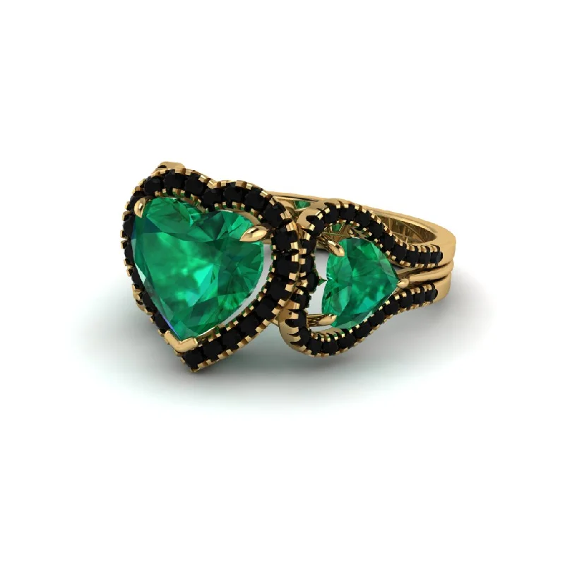 engagement-gold-vintage-inspired-rings-Emerald Eternal Heartbeat Engagement Ring - Aylin No. 34