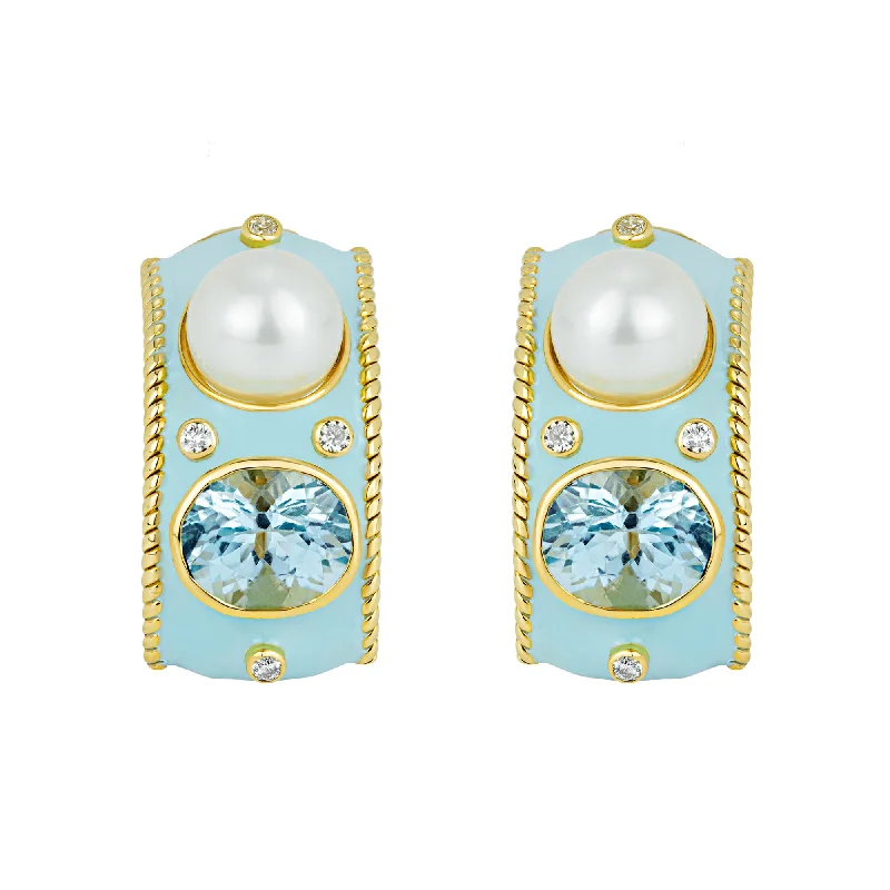 ladies-artisan-chandelier-earrings-Earrings- Blue Topaz, South Sea Pearl And Diamond (enamel) (1974D)