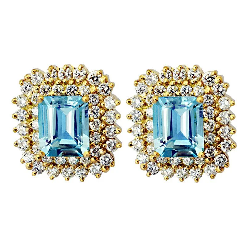 ladies-tassel-diamond-earrings-Earrings-Aquamarine and Diamond  (2143B)