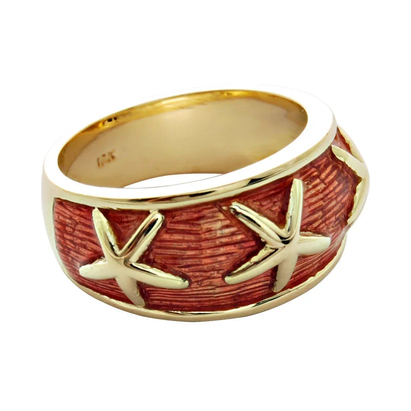 ladies-unique-silver-rings-Ring-Plain Gold (Enamel)