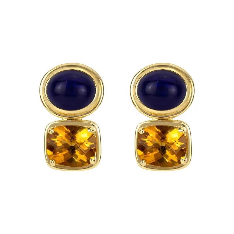 ladies-unique-ear-wrap-earrings-Earrings- Citrine And Lapis Lazuli (1788I)