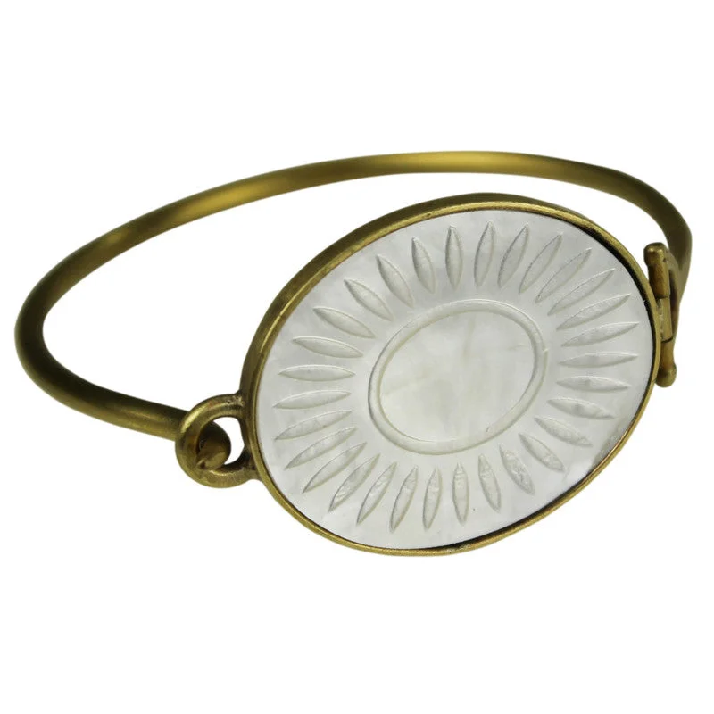 Ladies bracelets for retreat elegance -Zahara Bracelet, Mother of Pearl Sunburst