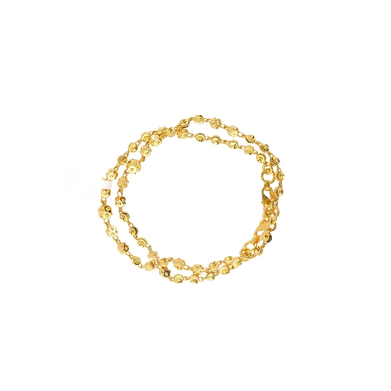 Ladies bracelets for brush elegance -22K Yellow Gold Beaded Chain Link Baby Bracelets