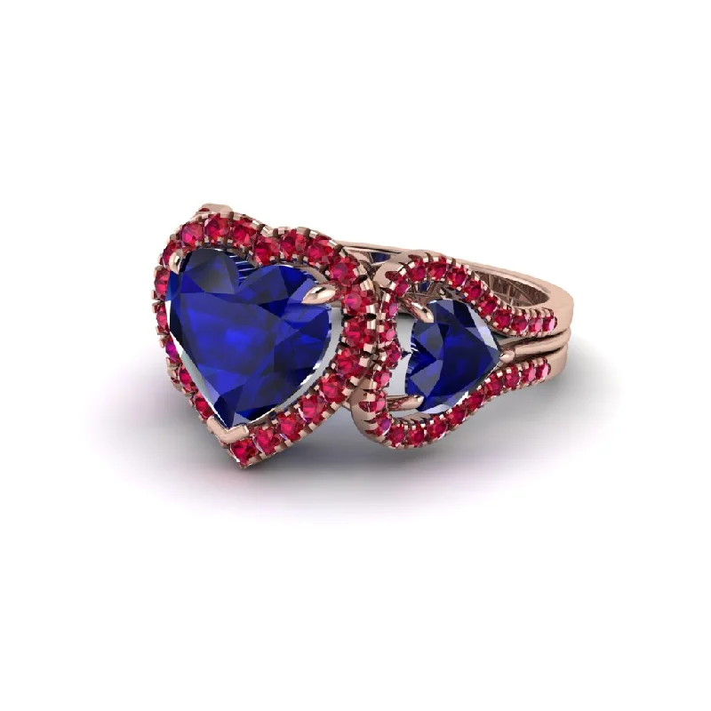 engagement-gold-two-tone-rings-Sapphire Eternal Heartbeat Engagement Ring - Aylin No. 59