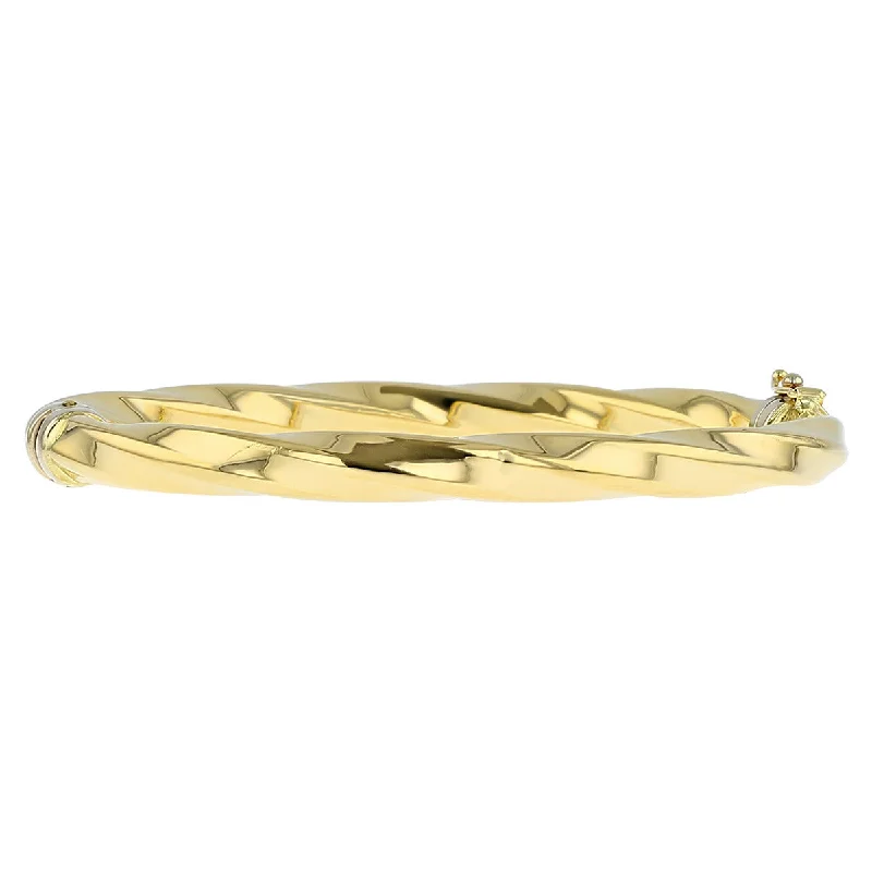 Ladies bracelets for quest elegance -14K Yellow Gold Hinged Bangle Bracelet