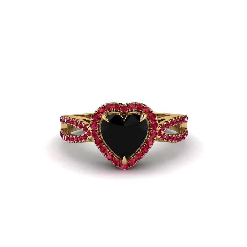 engagement-radiant-cut-pave-set-rings-Heart's Black Diamond Embrace Engagement Ring - Alison No. 52