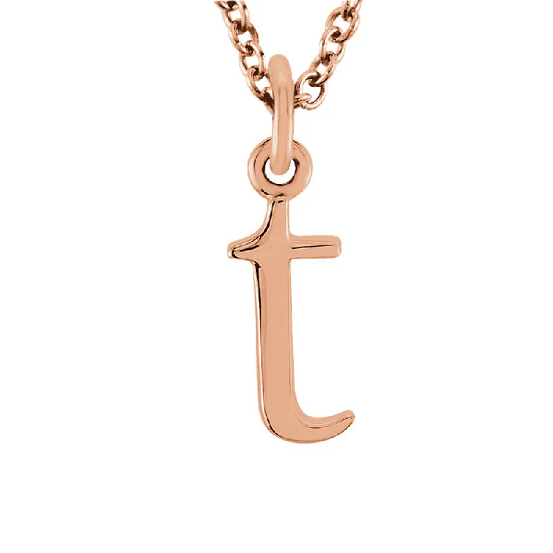 Ladies necklaces for elegant wardrobes -The Abbey Lower Case Initial 't' Necklace in 14k Rose Gold, 16 Inch