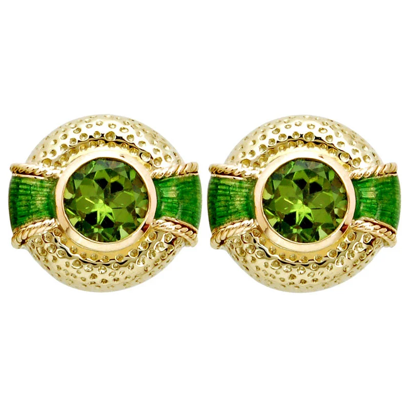 ladies-cross-ear-cuff-earrings-Earrings- Peridot (Enamel) (1319L)