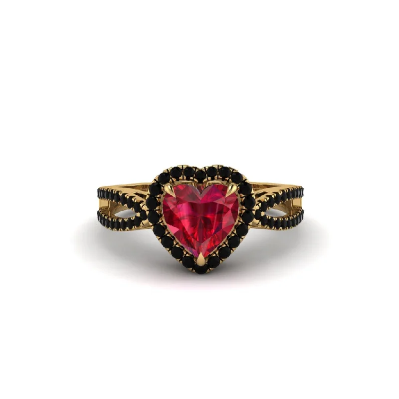 engagement-elegant-flush-set-rings-Heart's Ruby Embrace Engagement Ring - Alison No. 40