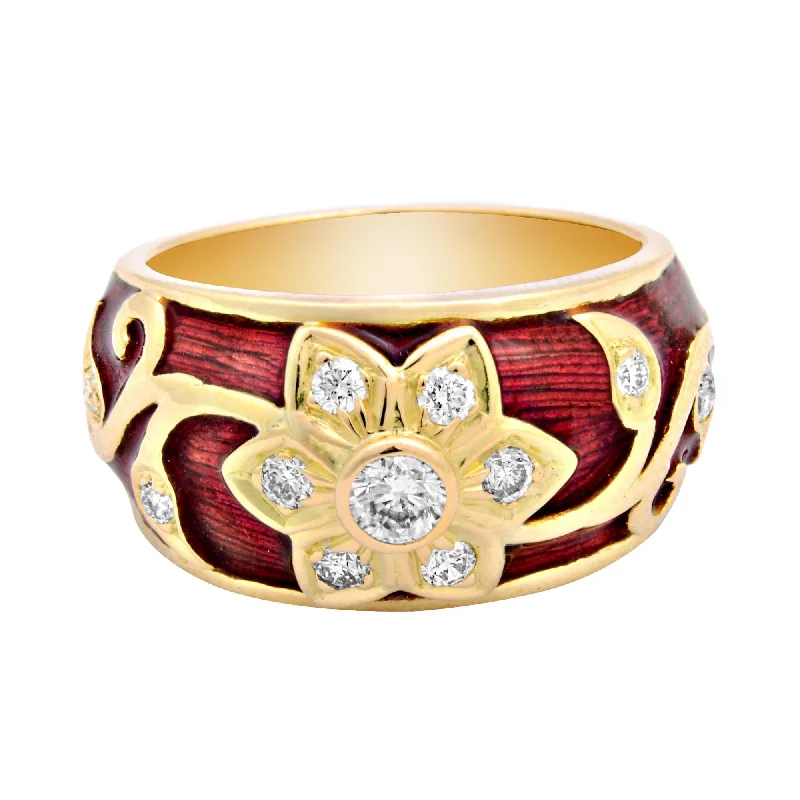 ladies-princess-cut-silver-rings-Ring-Diamond (Enamel)