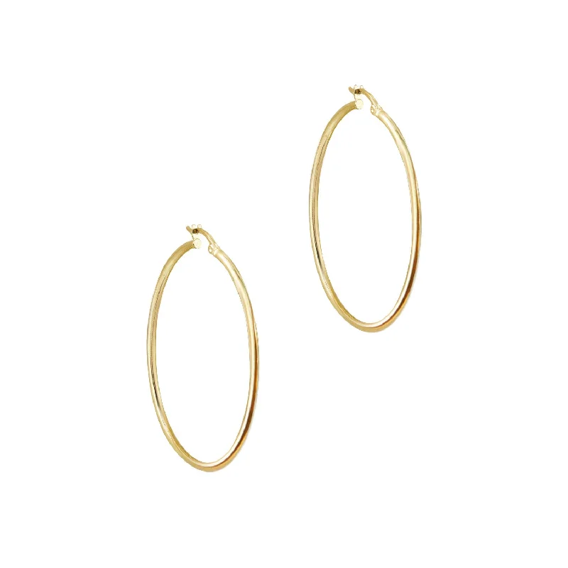 ladies-rose-gold-bar-drop-earrings-THE ESSENTIAL 10KT GOLD HUGGIE HOOP EARRINGS (LARGE)