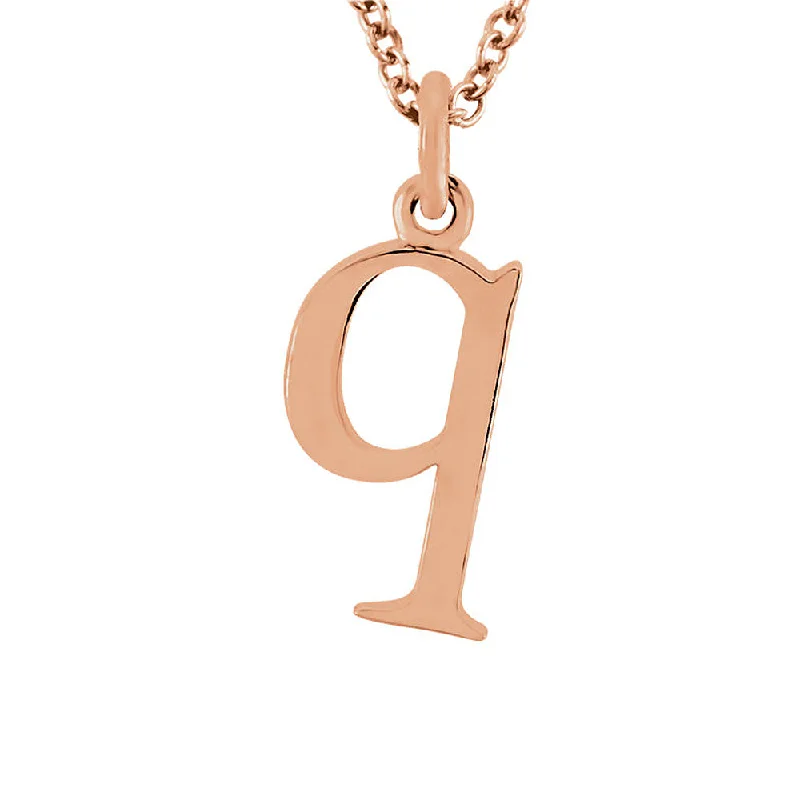 Ladies necklaces with rain pendants -The Abbey Lower Case Initial 'q' Necklace in 14k Rose Gold, 16 Inch