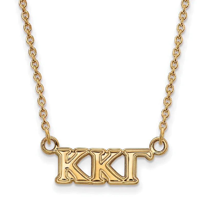 Ladies necklaces classic elegance -14K Plated Silver Kappa Kappa Gamma XS (Tiny) Greek Letters Necklace