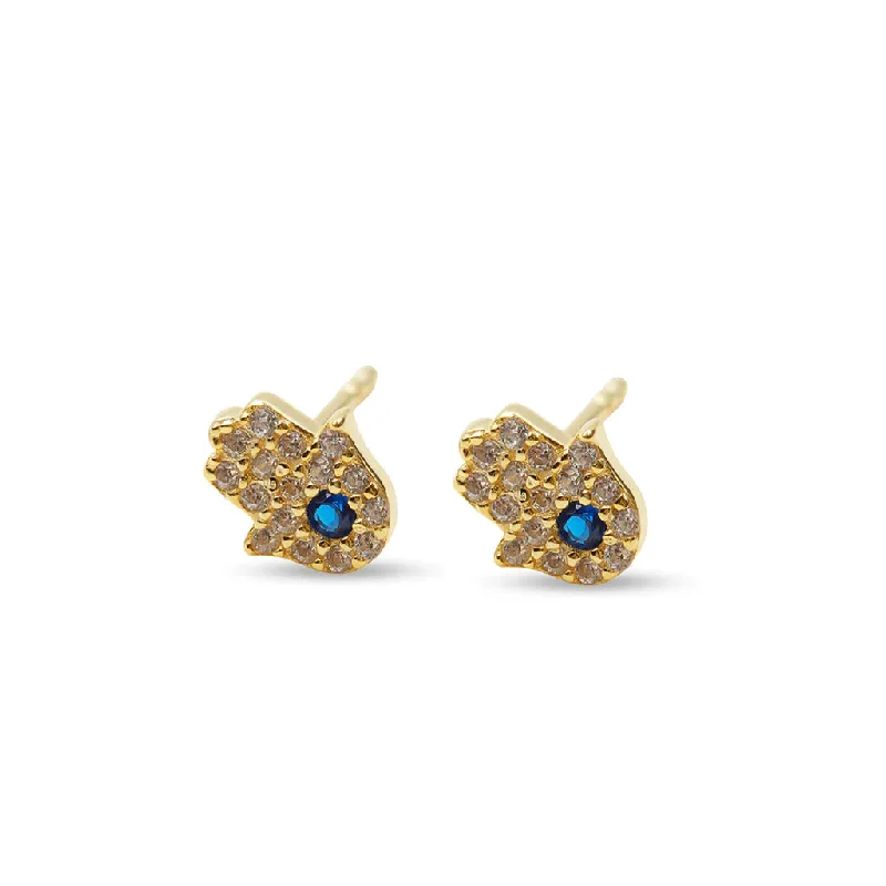 ladies-artisan-beaded-drop-earrings-THE TINY PAVE HAMSA STUD EARRINGS