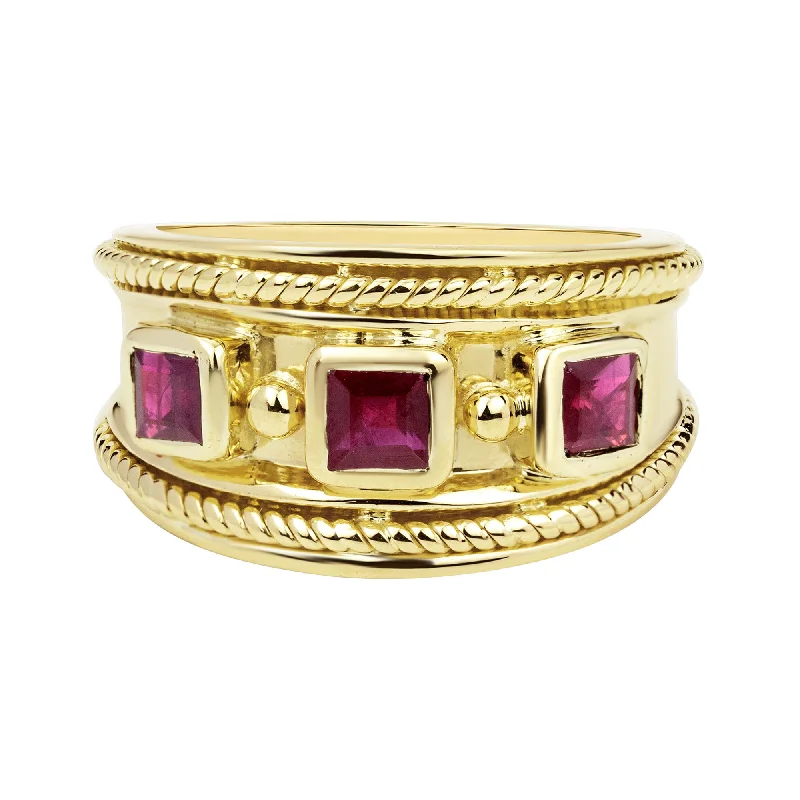 ladies-handmade-white-gold-rings-Ring - Ruby