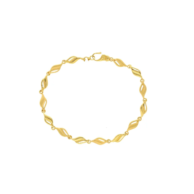 Ladies bracelets for nurturing moms -22K Yellow Gold Dazzling Link Peace Bracelet, 6.2 grams