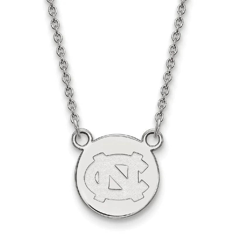 Ladies necklaces for fresh starts -Sterling Silver North Carolina Small Disc Necklace