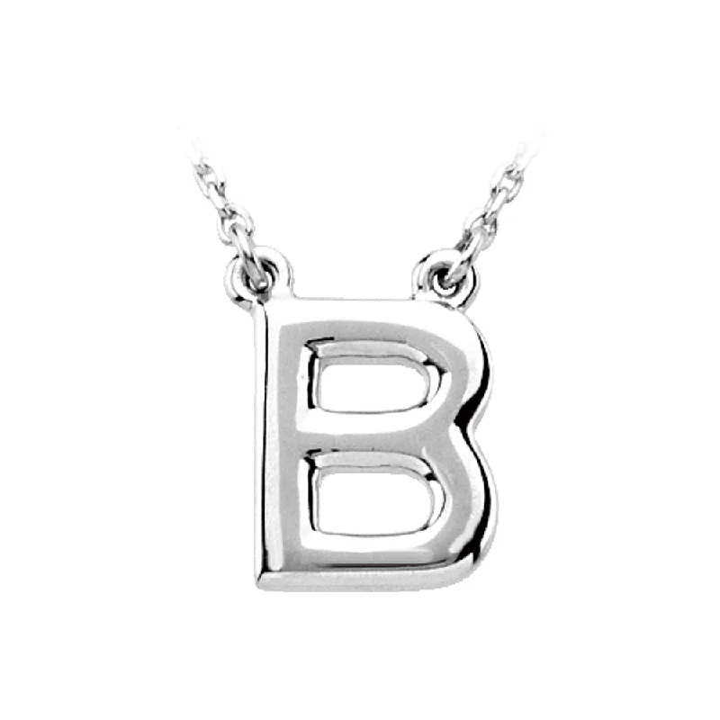 Ladies necklaces with nature pendants -Sterling Silver, Kendall Collection, Block Initial B Necklace, 16 Inch