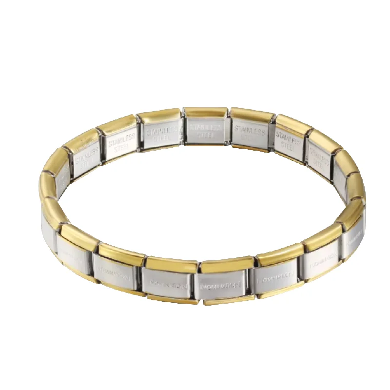 Ladies bracelets for wanderlust charm -9mm Gold Edge Italian Nomination Bracelet