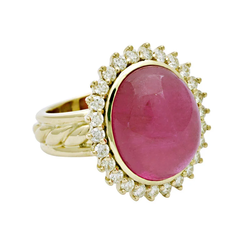 ladies-white-gold-shank-rings-Ring-Rubellite and Diamond