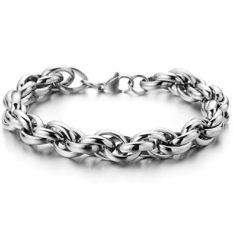 Ladies bracelets muted elegance -Stainless Steel 11mm Retro Chain Bracelet