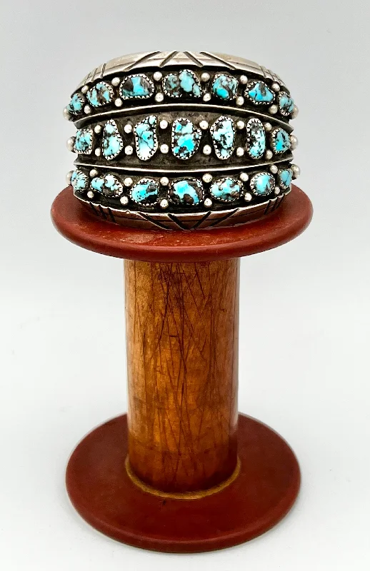 Ladies bracelets for future elegance -Cuff/Bracelet- Vintage 1950's Morenci Turquoise Sterling